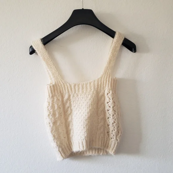 Mango NWOT knit sweater tank top crop - Picture 4 of 7
